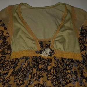 Yellow dress with floral pattern